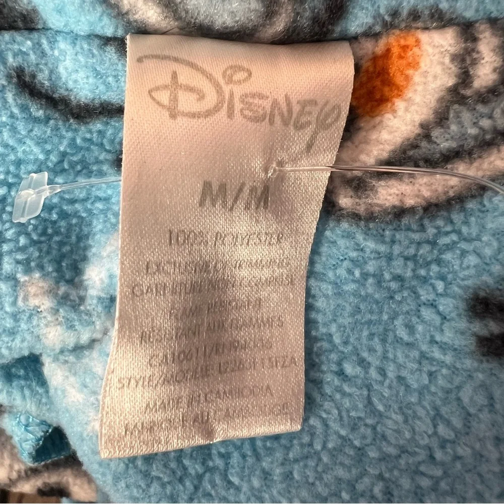 Disney Olaf PJ shirt button up long sleeve fleece soft cozy blue white orange - Picture 5 of 5